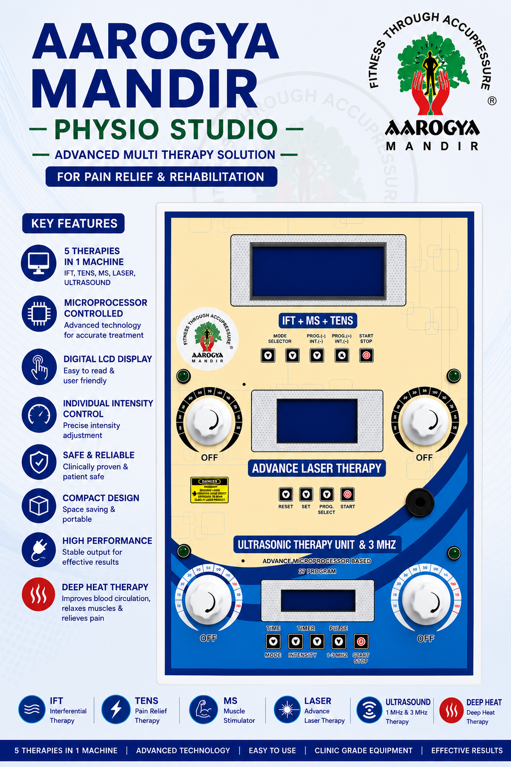 Physio Studio Machine 6 in 1 Physiotherapy Combo Clinic Unit