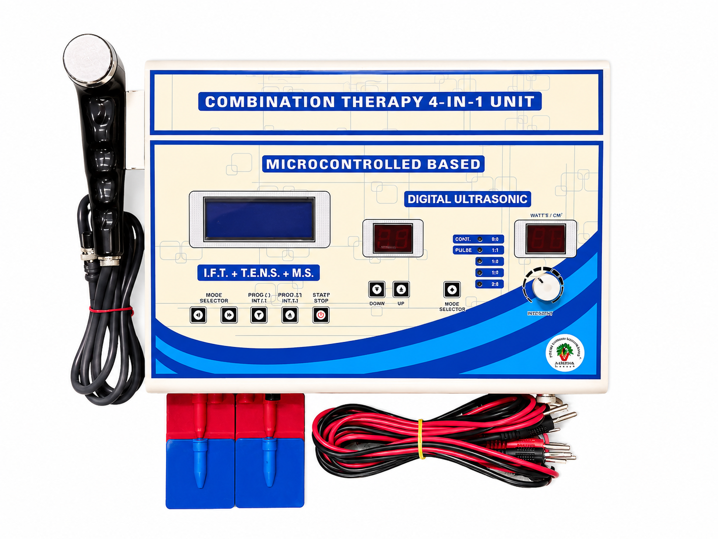 Combination Therapy 4 in 1 Physiotherapy Machine (IFT + TENS + MS + Digital Ultrasonic)